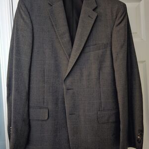 Jos. A. Bank Men's Charcoal Windowpane Suit Size 44